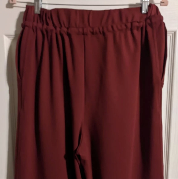 TWIN NYC Dressy Burgundy Sporty Pants M Knit Trousers Toggles Spring - Picture 6 of 6